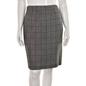 St. John Collection Patterned Skirt in Silver Shimmer / Brown sz 8